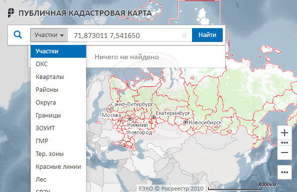 ЗОУИТ на карте Росреестра