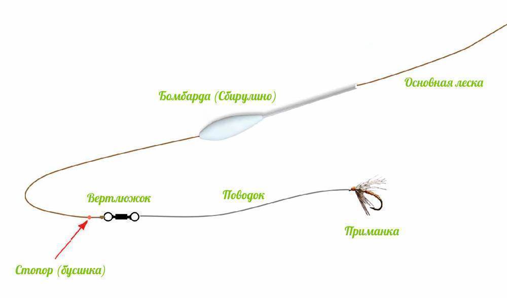 Техника ловли форели на бомбарду и сборка оснастки