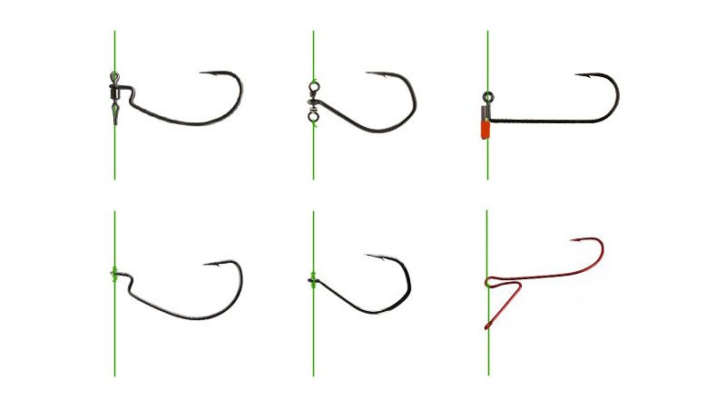 Крючки для дроп-шота и возможные способы их крепления