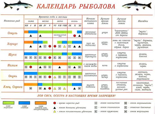 Календарь рыболова